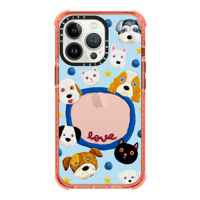 Emma Kang x CASETiFY iPhone 13 Pro ケース Peach ウルトラインパクトケース pet lover