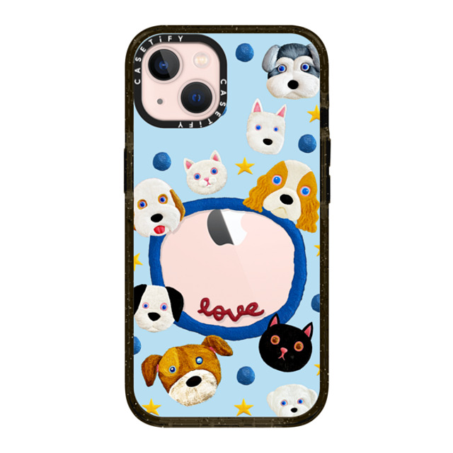 Emma Kang x CASETiFY iPhone 13 ケース ブラック インパクトケース pet lover