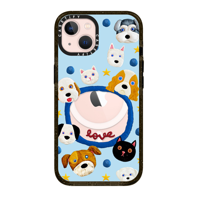 Emma Kang x CASETiFY iPhone 13 ケース ブラック インパクトケース MagSafe対応 pet lover