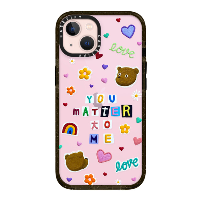 Emma Kang x CASETiFY iPhone 13 ケース ブラック インパクトケース you matter to me