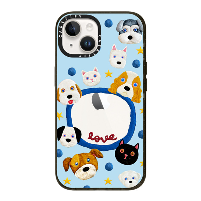 Emma Kang x CASETiFY iPhone 14 ケース ブラック インパクトケース pet lover