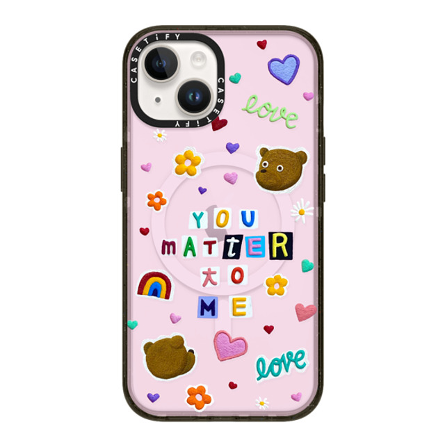 Emma Kang x CASETiFY iPhone 14 ケース ブラック インパクトケース MagSafe対応 you matter to me