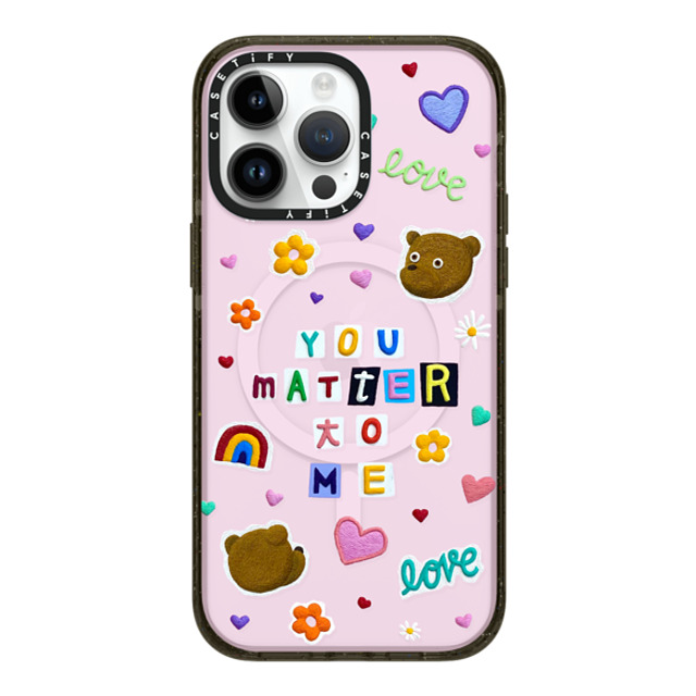 Emma Kang x CASETiFY iPhone 14 Pro Max ケース ブラック インパクトケース MagSafe対応 you matter to me