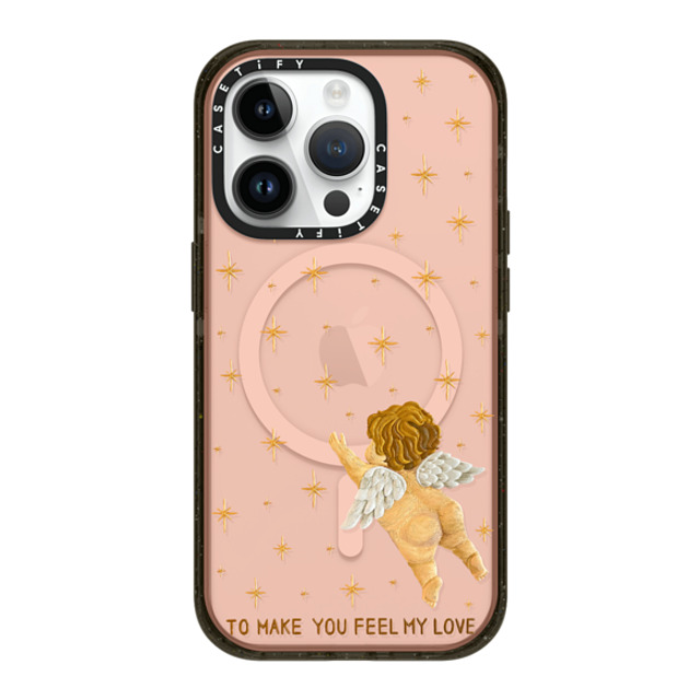 Emma Kang x CASETiFY iPhone 14 Pro ケース ブラック インパクトケース MagSafe対応 feel my love