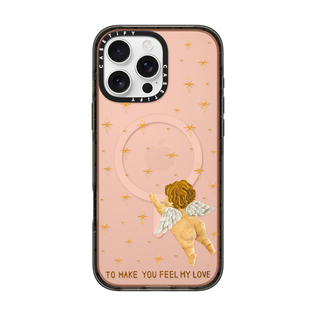 Emma Kang x CASETiFY iPhone 16 Pro Max ケース ブラック インパクトケース MagSafe対応 feel my love