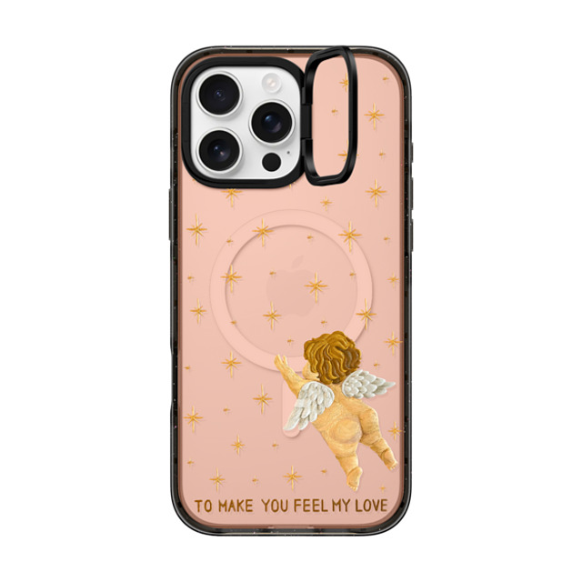 Emma Kang x CASETiFY iPhone 16 Pro Max ケース ブラック インパクトリングスタンドケース MagSafe対応 feel my love