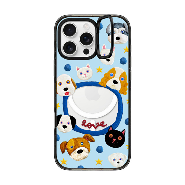 Emma Kang x CASETiFY iPhone 16 Pro Max ケース ブラック インパクトリングスタンドケース MagSafe対応 pet lover Father's Day Emma Kang x CASETiFY iPhone 16 Pro Max ケース ブラック インパクトリングスタンドケース MagSafe対応 pet lover Father's Day