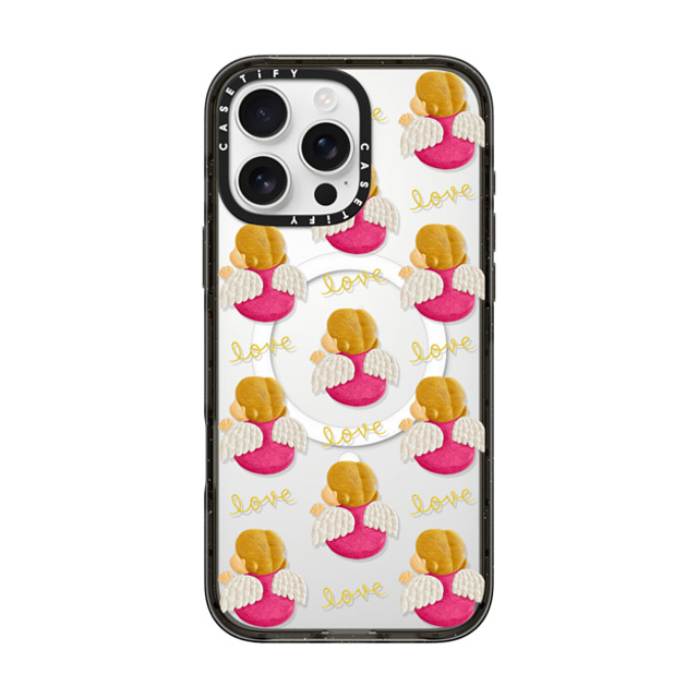 Emma Kang x CASETiFY iPhone 16 Pro Max ケース ブラック インパクトケース MagSafe対応 angel love