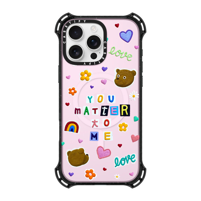 Emma Kang x CASETiFY iPhone 16 Pro Max ケース ブラック バウンスケース you matter to me