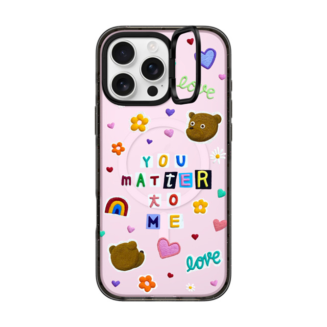 Emma Kang x CASETiFY iPhone 16 Pro Max ケース ブラック インパクトリングスタンドケース MagSafe対応 you matter to me