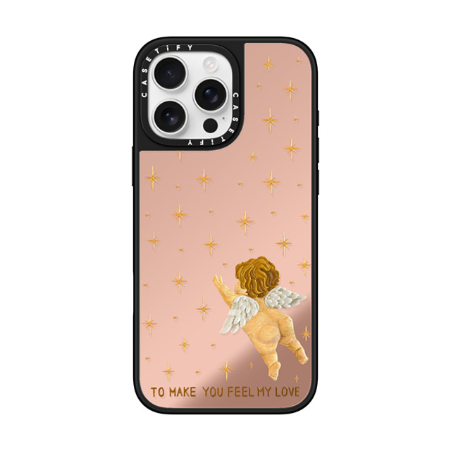 Emma Kang x CASETiFY iPhone 16 Pro Max ケース Silver on Black ミラーケース MagSafe対応 feel my love