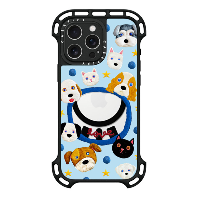 Emma Kang x CASETiFY iPhone 16 Pro Max ケース ブラック ウルトラ バウンスケース MagSafe対応 pet lover