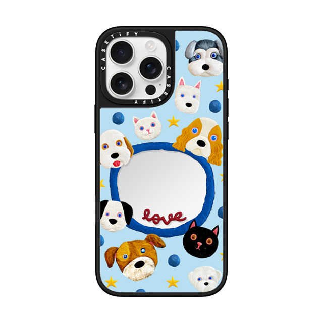 Emma Kang x CASETiFY iPhone 16 Pro Max ケース Silver on Black ミラーケース MagSafe対応 pet lover