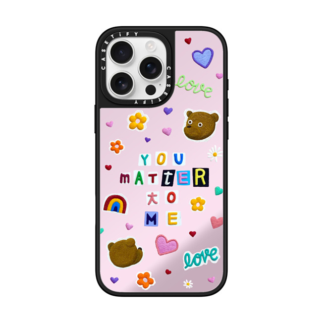 Emma Kang x CASETiFY iPhone 16 Pro Max ケース Silver on Black ミラーケース MagSafe対応 you matter to me