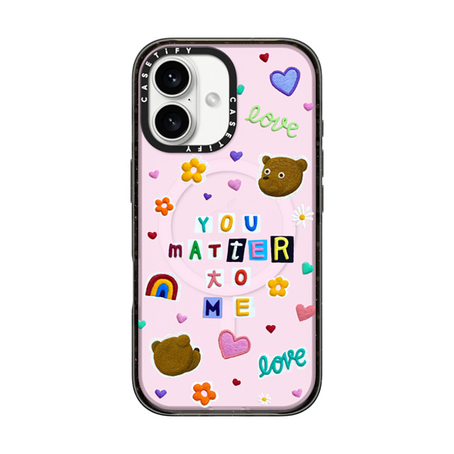 Emma Kang x CASETiFY iPhone 16 ケース ブラック インパクトケース MagSafe対応 you matter to me