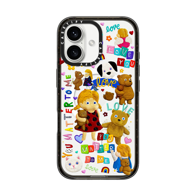 Emma Kang x CASETiFY iPhone 16 ケース ブラック インパクトケース MagSafe対応 all about love