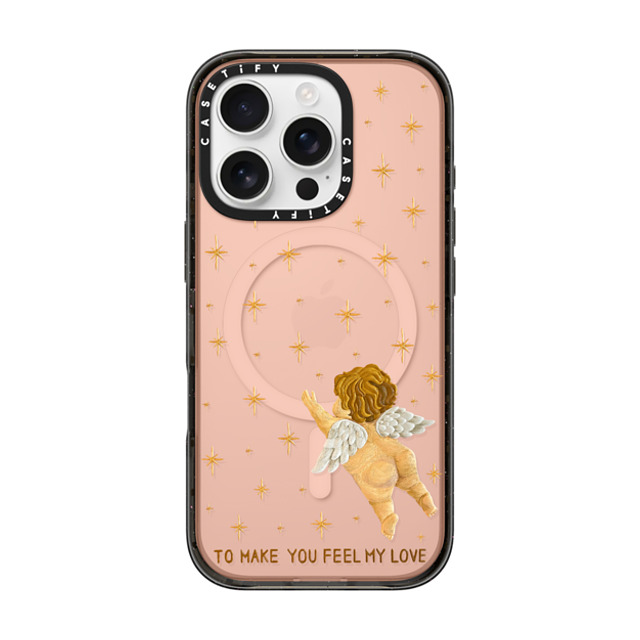 Emma Kang x CASETiFY iPhone 16 Pro ケース ブラック インパクトケース MagSafe対応 feel my love