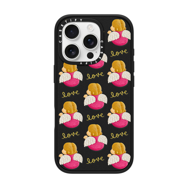 Emma Kang x CASETiFY iPhone 16 Pro ケース マットブラック インパクトケース MagSafe対応 angel love