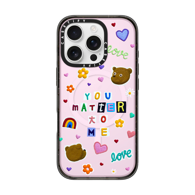 Emma Kang x CASETiFY iPhone 16 Pro ケース ブラック インパクトケース MagSafe対応 you matter to me