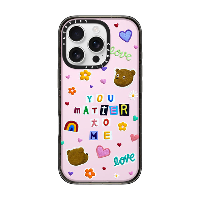 Emma Kang x CASETiFY iPhone 16 Pro ケース ブラック インパクトケース you matter to me