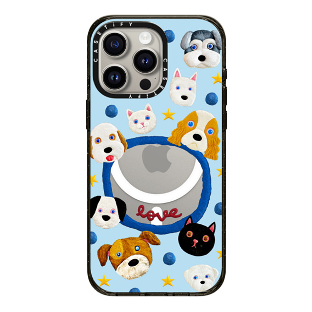 Emma Kang x CASETiFY iPhone 15 Pro Max ケース ブラック インパクトケース MagSafe対応 pet lover