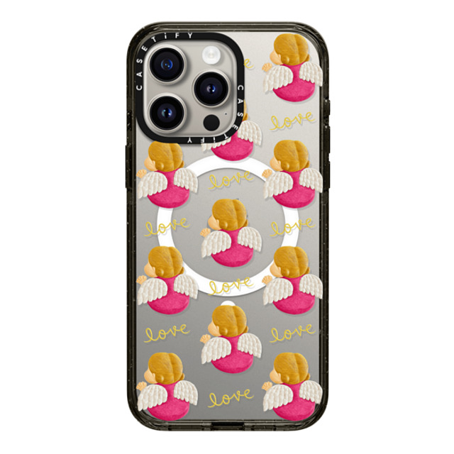 Emma Kang x CASETiFY iPhone 15 Pro Max ケース ブラック インパクトケース MagSafe対応 angel love