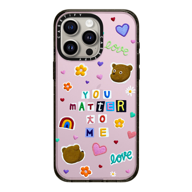 Emma Kang x CASETiFY iPhone 15 Pro Max ケース ブラック インパクトケース you matter to me