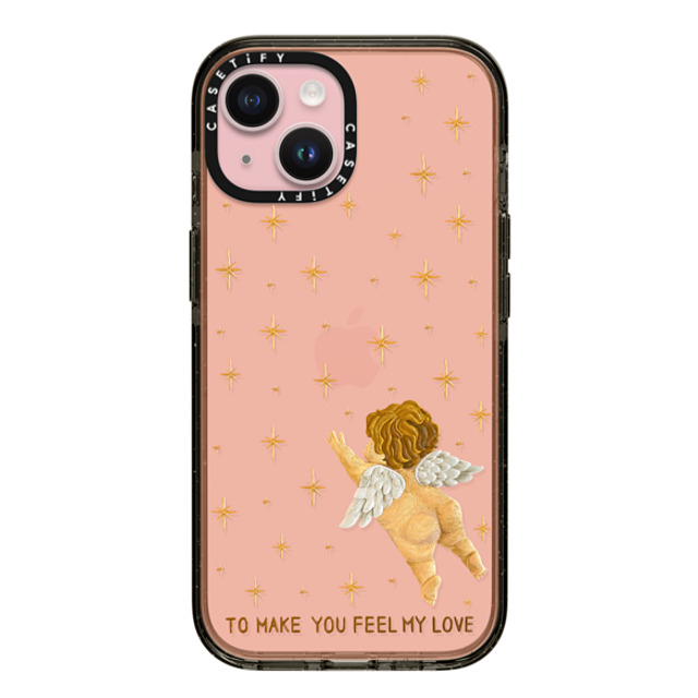 Emma Kang x CASETiFY iPhone 15 ケース ブラック インパクトケース feel my love