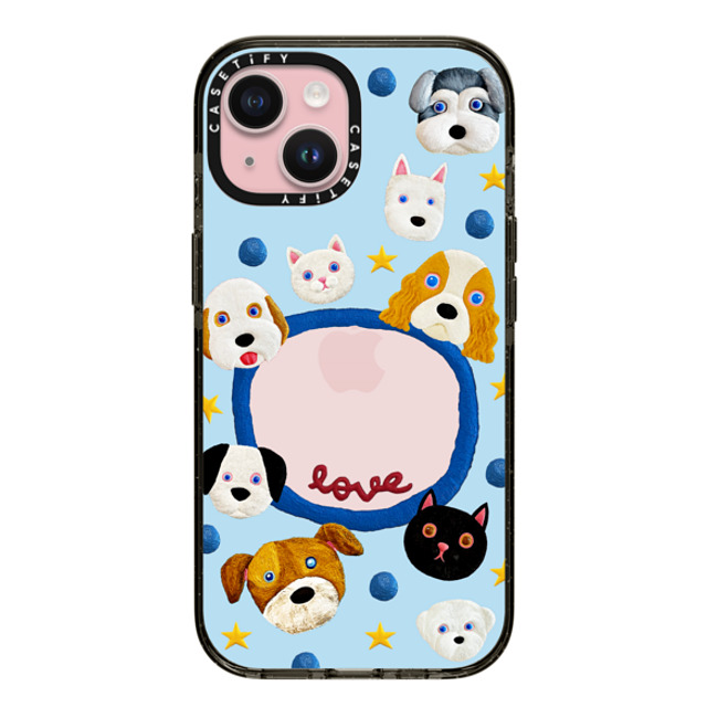 Emma Kang x CASETiFY iPhone 15 ケース ブラック インパクトケース pet lover