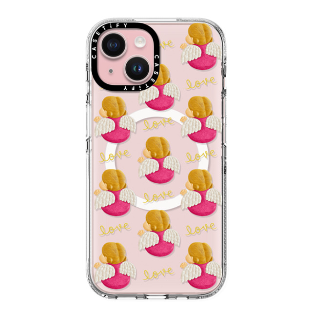 Emma Kang x CASETiFY iPhone 15 ケース クリア クリア ケース MagSafe対応 angel love