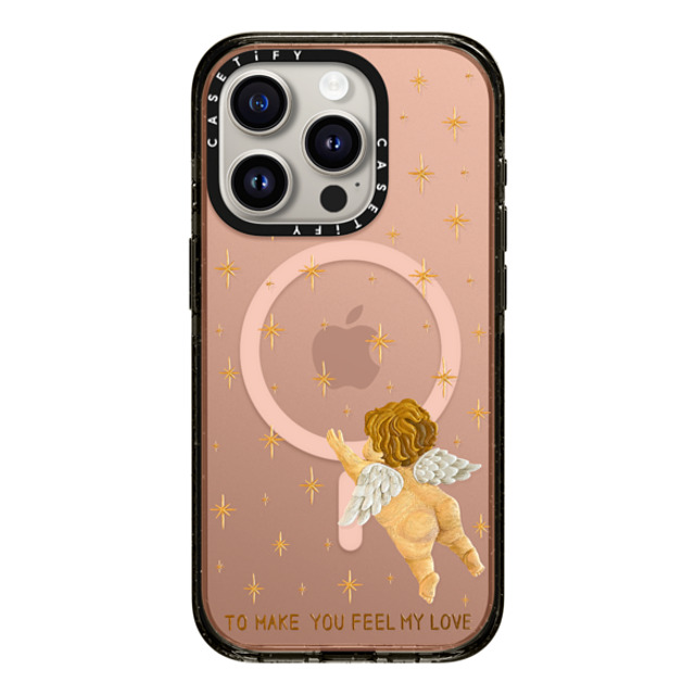 Emma Kang x CASETiFY iPhone 15 Pro ケース ブラック インパクトケース MagSafe対応 feel my love