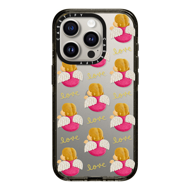 Emma Kang x CASETiFY iPhone 15 Pro ケース ブラック インパクトケース angel love