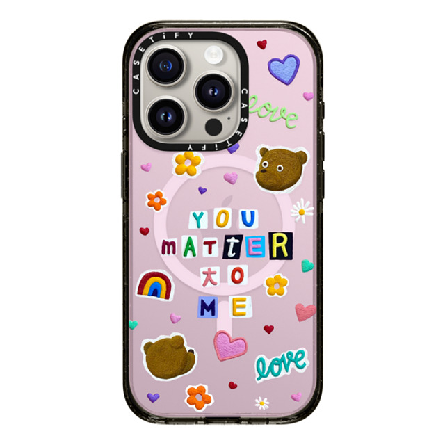 Emma Kang x CASETiFY iPhone 15 Pro ケース ブラック インパクトケース MagSafe対応 you matter to me