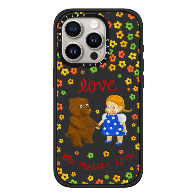 Emma Kang x CASETiFY iPhone 15 Pro ケース マットブラック インパクトケース MagSafe対応 stay with you