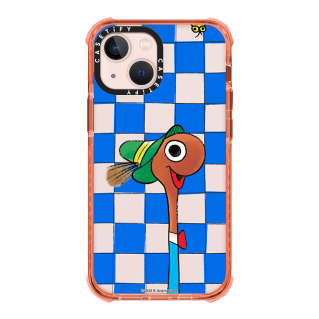 Richard_Scarry x CASETiFY iPhone 13 Mini Case Peach ウルトラインパクトケース Lowly The Worm Checker Phone Case Richard_Scarry x CASETiFY iPhone 13 Mini Case Peach ウルトラインパクトケース Lowly The Worm Checker Phone Case