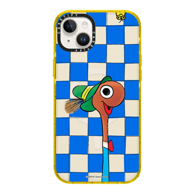 Richard_Scarry x CASETiFY iPhone 14 Plus ケース イエロー インパクトケース MagSafe対応 Lowly The Worm Checker Phone Case Back to School Richard_Scarry x CASETiFY iPhone 14 Plus ケース イエロー インパクトケース MagSafe対応 Lowly The Worm Checker Phone Case Back to School