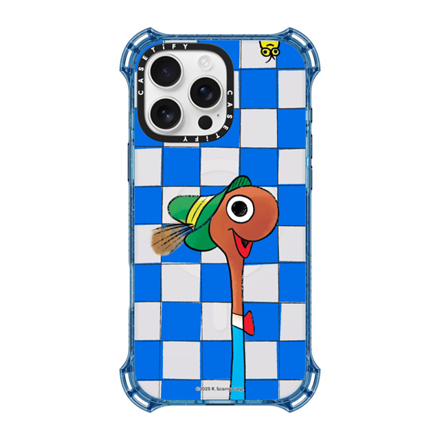 Richard_Scarry x CASETiFY iPhone 16 Pro Max Case ベイビーブルー バウンスケース Lowly The Worm Checker Phone Case Richard_Scarry x CASETiFY iPhone 16 Pro Max Case ベイビーブルー バウンスケース Lowly The Worm Checker Phone Case