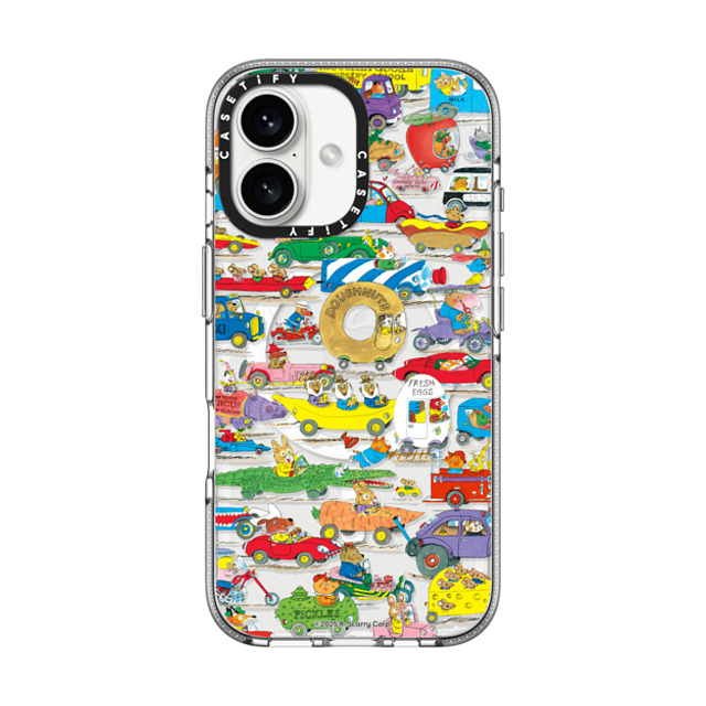 Richard_Scarry x CASETiFY iPhone 16 ケース クリア クリア ケース MagSafe対応 Things That Go Pattern Phone Case