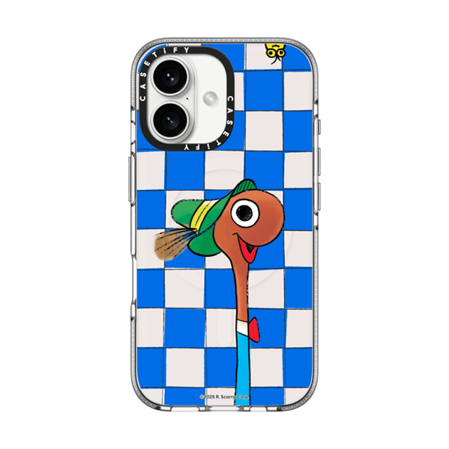 Richard_Scarry x CASETiFY iPhone 16 ケース クリア クリア ケース MagSafe対応 Lowly The Worm Checker Phone Case