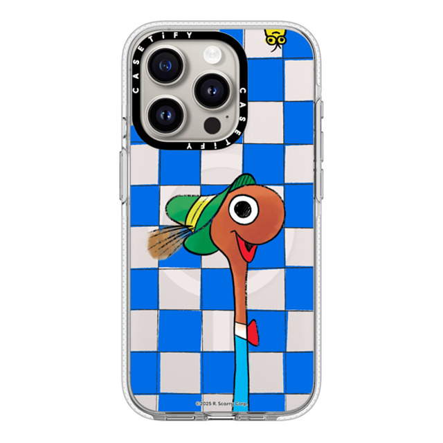Richard_Scarry x CASETiFY iPhone 15 Pro ケース クリア クリア ケース MagSafe対応 Lowly The Worm Checker Phone Case
