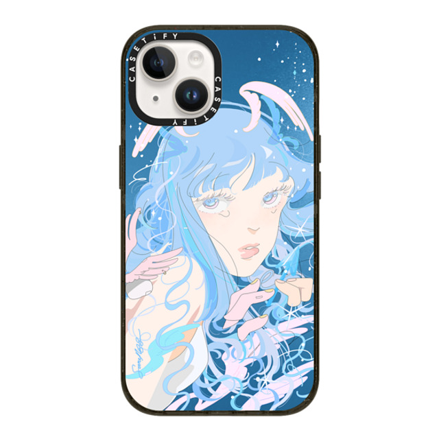 Saitemiss x CASETiFY iPhone 14 ケース ブラック インパクトケース MagSafe対応 CHERUBIM BY SAITEMISS