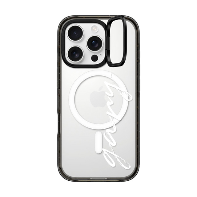 CASETiFY iPhone 16 Pro ケース ブラック インパクトリングスタンドケース MagSafe対応 Customization - (gary)