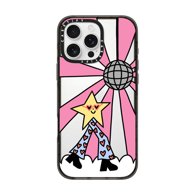Rosie Pink x CASETiFY iPhone 16 Pro Max Case Star,Cartoon Black Impact Case Disco Star Girl Mother's Day Rosie Pink x CASETiFY iPhone 16 Pro Max Case Star,Cartoon Black Impact Case Disco Star Girl Mother's Day
