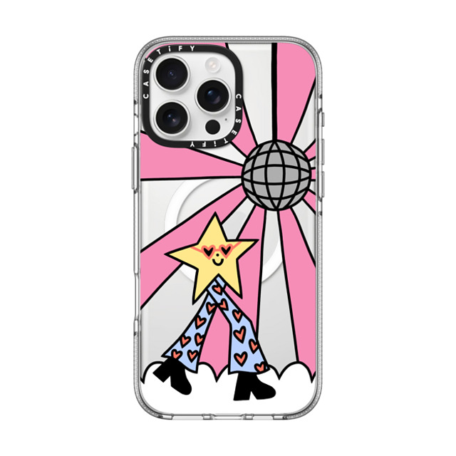 Rosie Pink x CASETiFY iPhone 16 Pro Max ケース Star,Cartoon クリア クリア ケース MagSafe対応 Disco Star Girl Back to School Rosie Pink x CASETiFY iPhone 16 Pro Max ケース Star,Cartoon クリア クリア ケース MagSafe対応 Disco Star Girl Back to School