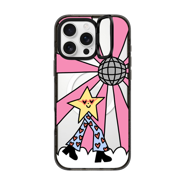 Rosie Pink x CASETiFY iPhone 16 Pro Max ケース Star,Cartoon ブラック インパクトリングスタンドケース MagSafe対応 Disco Star Girl Back to School Rosie Pink x CASETiFY iPhone 16 Pro Max ケース Star,Cartoon ブラック インパクトリングスタンドケース MagSafe対応 Disco Star Girl Back to School