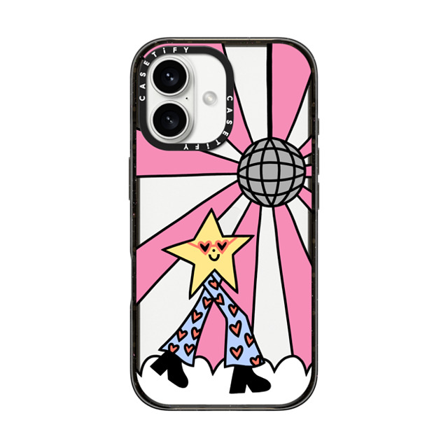 Rosie Pink x CASETiFY iPhone 16 Case Star,Cartoon Black Impact Case Disco Star Girl Mother's Day Rosie Pink x CASETiFY iPhone 16 Case Star,Cartoon Black Impact Case Disco Star Girl Mother's Day