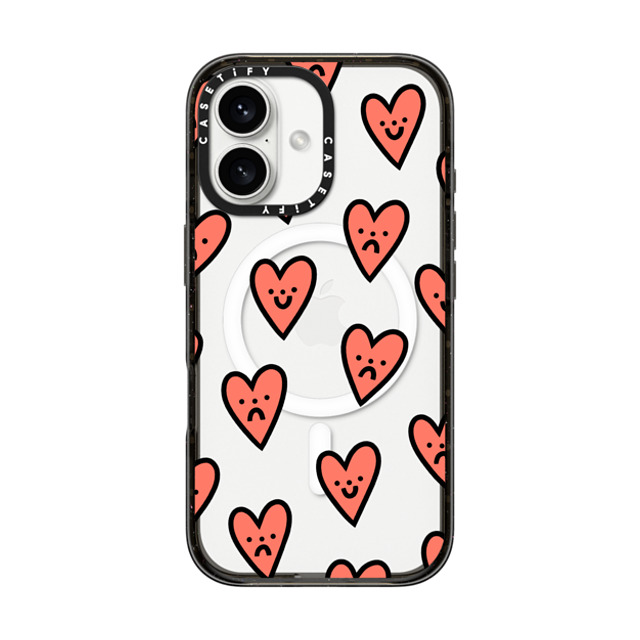 Rosie Pink x CASETiFY iPhone 16 Case Heart,Cartoon Black Impact Case MagSafe Compatible Moody Hearts Father's Day Rosie Pink x CASETiFY iPhone 16 Case Heart,Cartoon Black Impact Case MagSafe Compatible Moody Hearts Father's Day