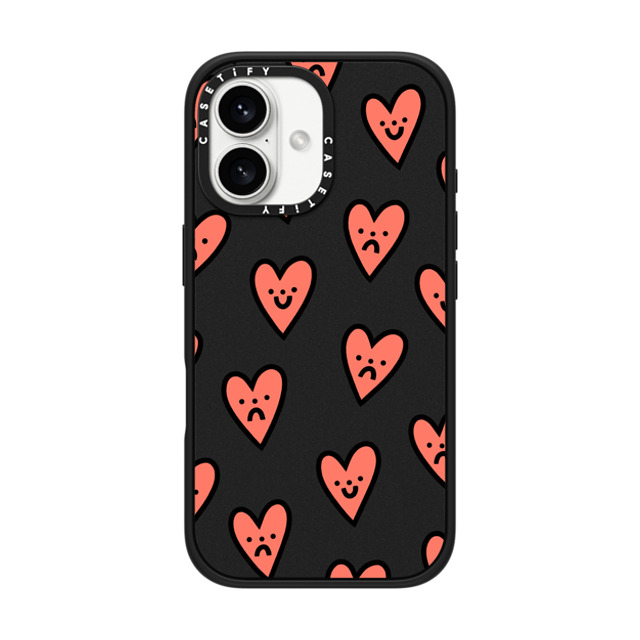 Rosie Pink x CASETiFY iPhone 16 Case Heart,Cartoon Matte Black Impact Case MagSafe Compatible Moody Hearts Father's Day Rosie Pink x CASETiFY iPhone 16 Case Heart,Cartoon Matte Black Impact Case MagSafe Compatible Moody Hearts Father's Day