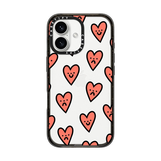 Rosie Pink x CASETiFY iPhone 16 ケース Heart,Cartoon ブラック インパクトケース Moody Hearts Father's Day Rosie Pink x CASETiFY iPhone 16 ケース Heart,Cartoon ブラック インパクトケース Moody Hearts Father's Day