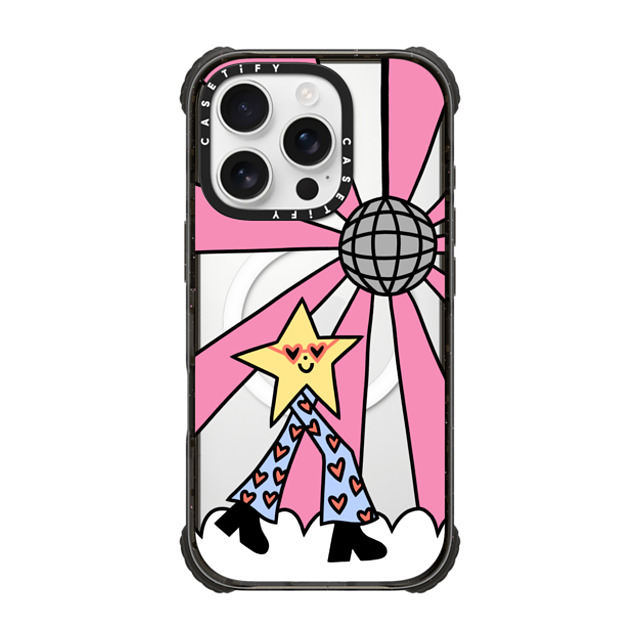 Rosie Pink x CASETiFY iPhone 16 Pro ケース Star,Cartoon ブラック ウルトラ インパクトケース MagSafe 対応 Disco Star Girl Back to School Rosie Pink x CASETiFY iPhone 16 Pro ケース Star,Cartoon ブラック ウルトラ インパクトケース MagSafe 対応 Disco Star Girl Back to School